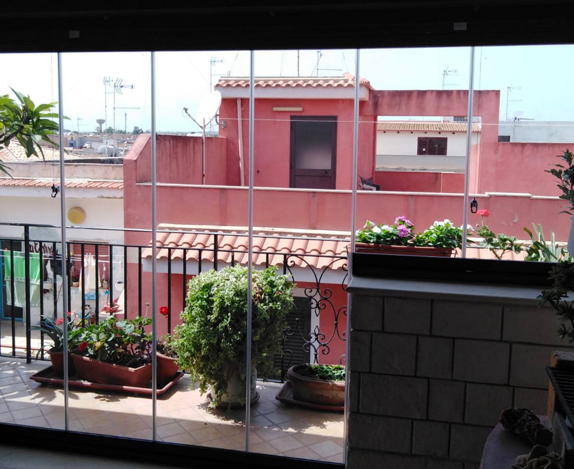 Terrazza con vetrata a pacchetto ragusa