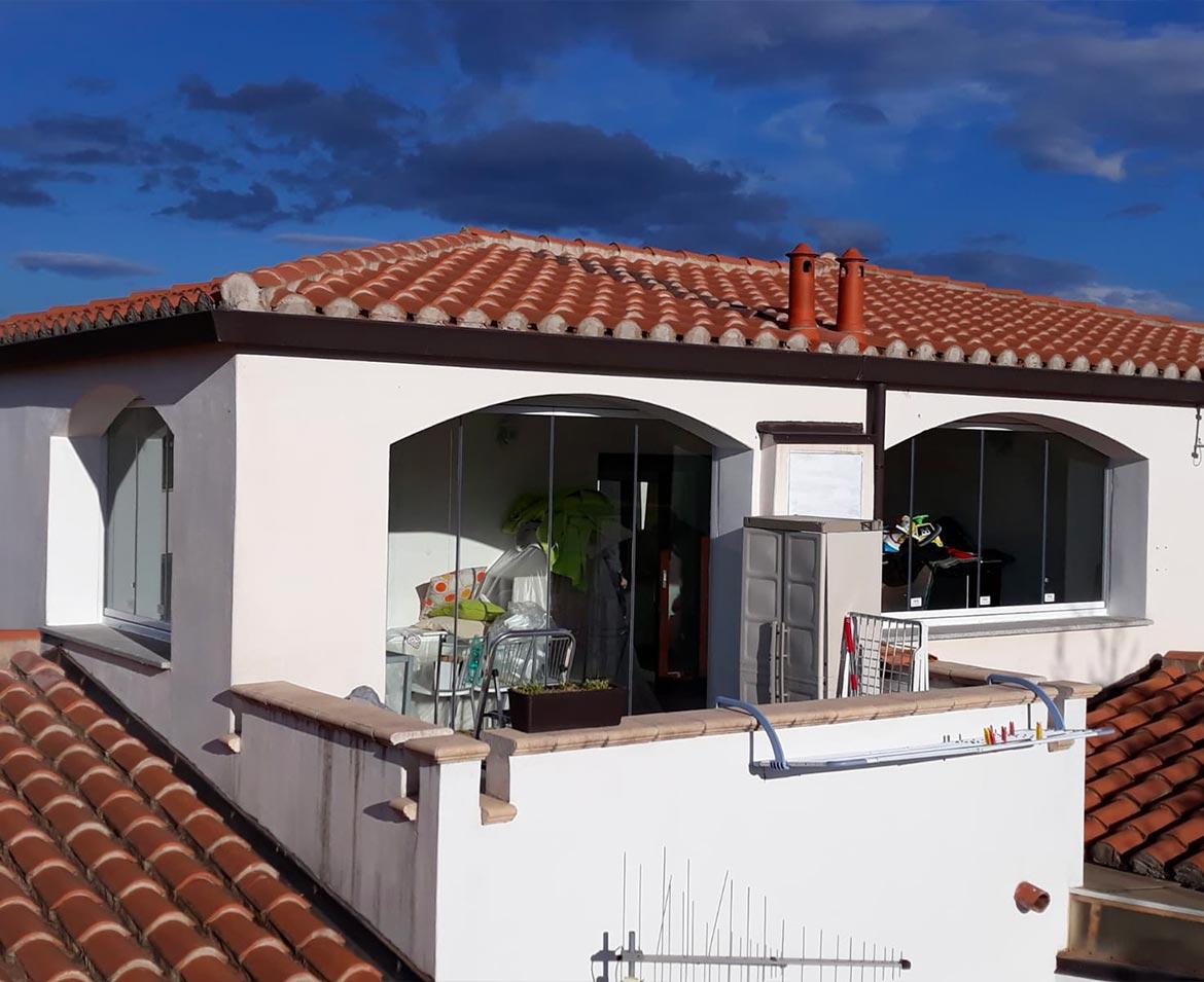 Terrazza con vetrate ogliastra