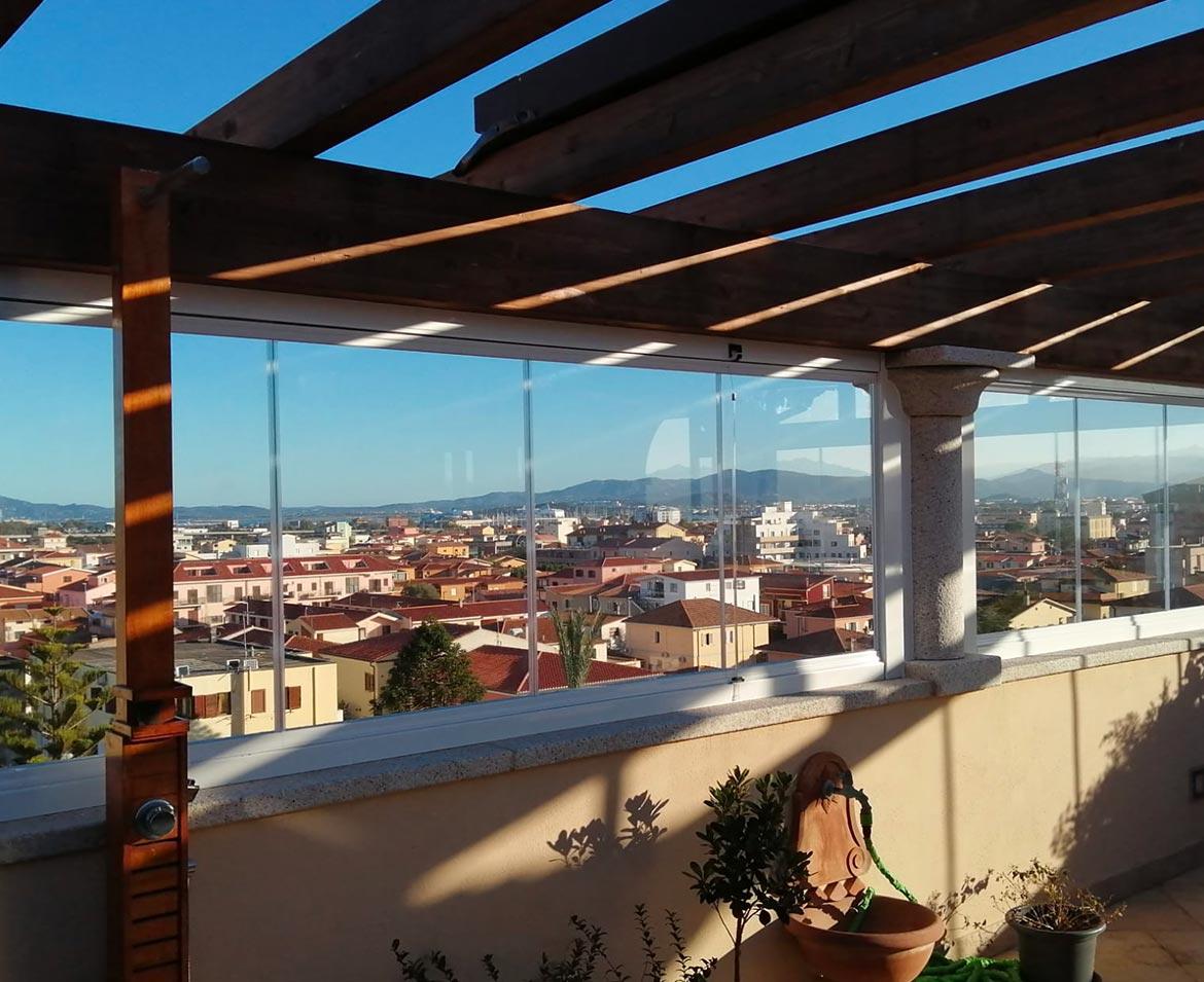 Terrazza con vetrate olbia tempio