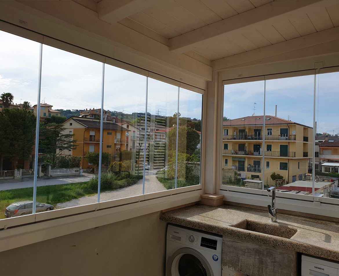 Veranda in vetro a fermo