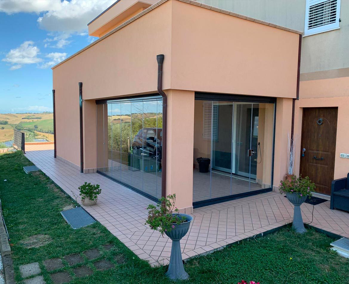 Veranda in vetro macerata