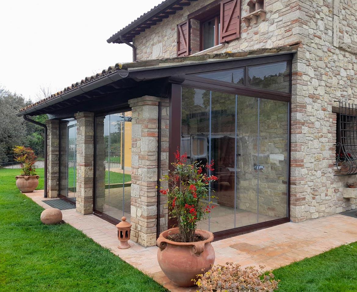 Veranda in vetro terni